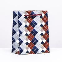 Пакет подарочный бумажный (11,5х14,5х6,5) ламинир Ромб 1/6