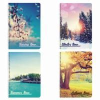 Тетрадь А4 96л 4 сезона гребень клетка BRAUBERG