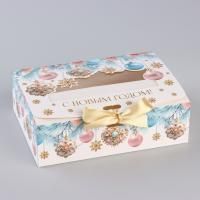 НГ Подарочная коробка 16,5х12,5х5см С новым годом 1/470