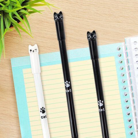 Ручка фигурная шариковая корпус ассорти, СИНЯЯ, узел 0,7мм ЮНЛАНДИЯ Котик 1/12