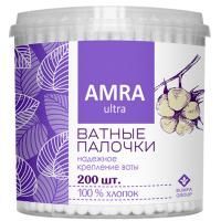 Ватные палочки (200шт) банка AMRA 1/24