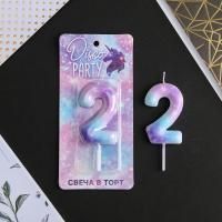 Свеча для торта Disco Party Цифра 2 1/600 Свеча для торта Disco Party Цифра 2 1/600