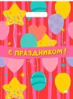 Пакет с вырубной ручкой (31х40)-60 Праздник с шарами ламинат Тико 50/500