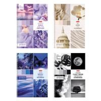 Тетрадь 80л А4 клетка гребень картон HATBER 1/4/28