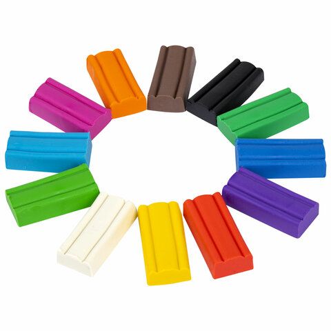 Пластилин 12цв 180г мягкий со стеком ЮНЛАНДИЯ Веселый шмель 1/32