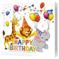 Салфетки (33х33) 3-сл С днем рождения  (20) 1/15