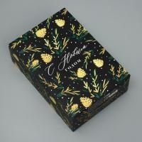 НГ Подарочная коробка 16х23х7,5см Шишки 1/450