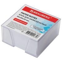 Блок для записей 9х9х5 белый в прозр. подставке BRAUBERG 1/24