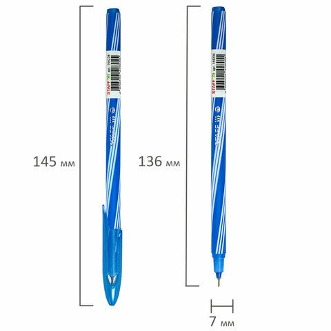 Ручка шариковая синяя игольчатый узел0,6мм линия 0,3мм STAFF CANDY NEON 1/50