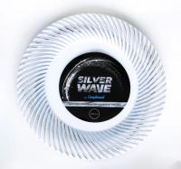 Тарелка пластиковая d-230 белая с серебряной волной Compliment ламинированная (12шт) 1/20