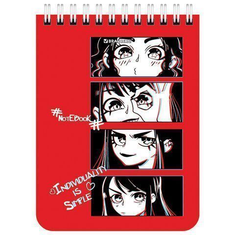 Блокнот 40л А6 108х145мм клетка гребень BRAUBERG Anime Emotions 1/6/96